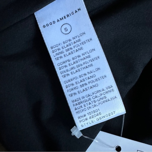 NWT Good American Black Bali One Shoulder Bikini Top - Size 5 / XXL - Picture 9 of 10